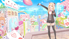 Rainbow clouds balloon kawaii