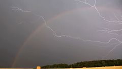 Rainbow clouds storm fields