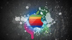 Rainbows logos apple inc paint splatter