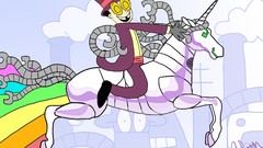 Rainbows ponies unicorns Superjail Jailbot The Warden