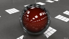 Red abstract warehouse 3d