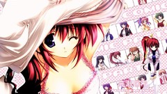 Red Anime Subaru pink hair long hair anime girls lingerie blue 