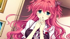 Red Anime tears blush long hair anime girls green eyes crying 