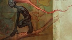 Red artwork fantasy art Saci