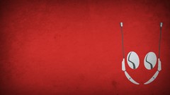 Red background faces superheroes minimalistic blo0p Antman