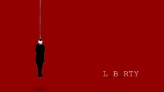Red background Liberty Quotes hangman