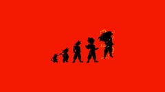 Red background son goku minimalistic artwork super saiyan 