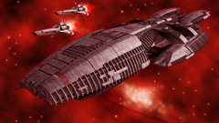 Red battlestar galactica spaceships