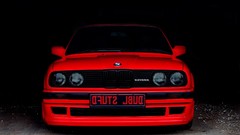 Red BMW E30 red cars old car