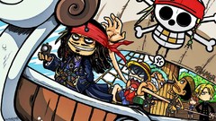 Red Boats Jack Sparrow skulls vehicles One Piece (anime) 
