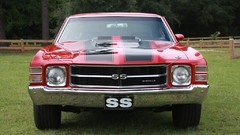 Red cars Chevrolet front view chrome vehicles chevelle 