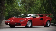 Red cars Lamborghini Countach Supercars Italian 1985 