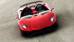 Red cars Lamborghini front blurred front view helmets vehicles 