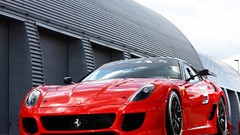 Red cars low-angle shot Ferrari 599XX