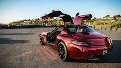 Red cars Mercedes-Benz left exterior sls amg mercedes benz sls