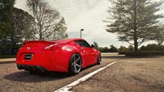 Red cars Nissan Cameras outdoors nissan 370z nissan fairlady 