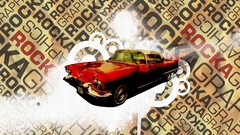 Red cars Typography vintage posters vehicles vintage cars 
