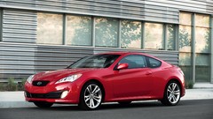 Red cars vehicles front angle view Hyundai Genesis Coupe