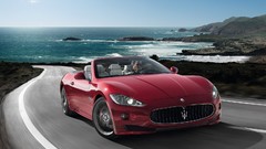 Red cars vehicles Maserati GranCabrio
