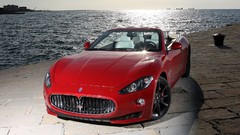 Red cars vehicles Maserati GranCabrio