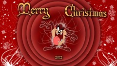 Red Christmas looney tunes Tazmanian Devil