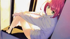 Red Confetti barefoot anime girls ueda ryou Akizora ni Mau 