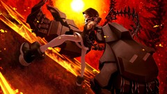 Red dress claws white hair mechanical hoodies anime girls 