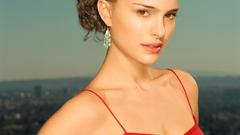 Red dress earrings woman
