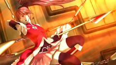 Red dress grin Anime