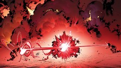 Red explosions fight Cyclops comics marvel comics Scott Summers
