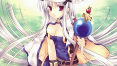 Red eyes anime girls aquarian age Tatekawa Mako (artist)