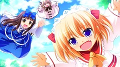 Red eyes blondes blush long hair blue eyes brunettes short hair 