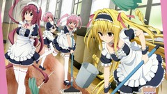 Red eyes blondes pink hair long hair pink eyes maids short hair 