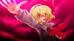 Red eyes blondes skirts smiling anime girls touhou rumia video 