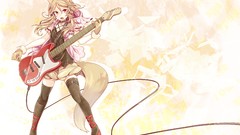 Red eyes instruments guitars anime girls animal ears utau 