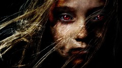 Red eyes little girl demons Photo manipulation infected fantasy 