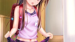 Red eyes living room brunettes mahou shoujo madoka magica 