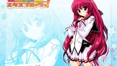 Red eyes long hair anime girls school uniforms seifuku oshiki 