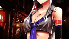 Red eyes long hair anime girls vocaloid yowane haku silver hair 