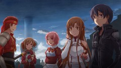 Red eyes pink hair long hair anime girls blue eyes brown eyes 