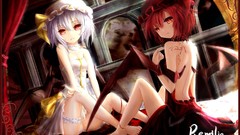 Red eyes sitting legs shirts barefoot anime girls short hair 