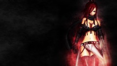Red eyes stockings anime girls fairy tail redheads Scarlet Erza 