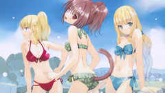 Red eyes swimsuits anime
