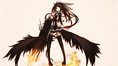 Red eyes thigh highs