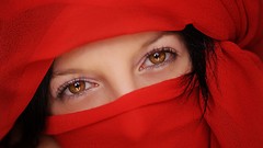 Red eyes woman lips faces Renata