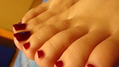 Red feet nails pedicure fetish toes