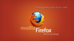 Red firefox mozilla sandstone orange background