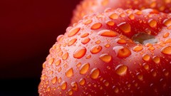 Red fruits water drops