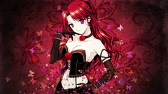 Red gloves Flowers redheads