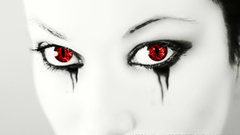 Red Goth eyes face
